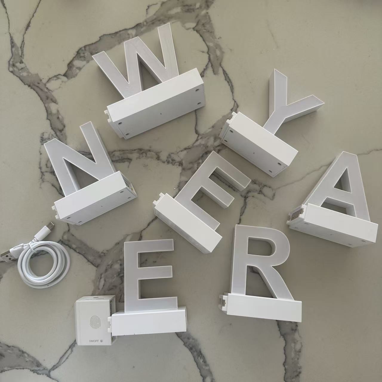 ABCmix Magnetic LED Letters Set – NEWYEAR Pre-Assembled Pack with Touch Dimmer, Party & Home Decor