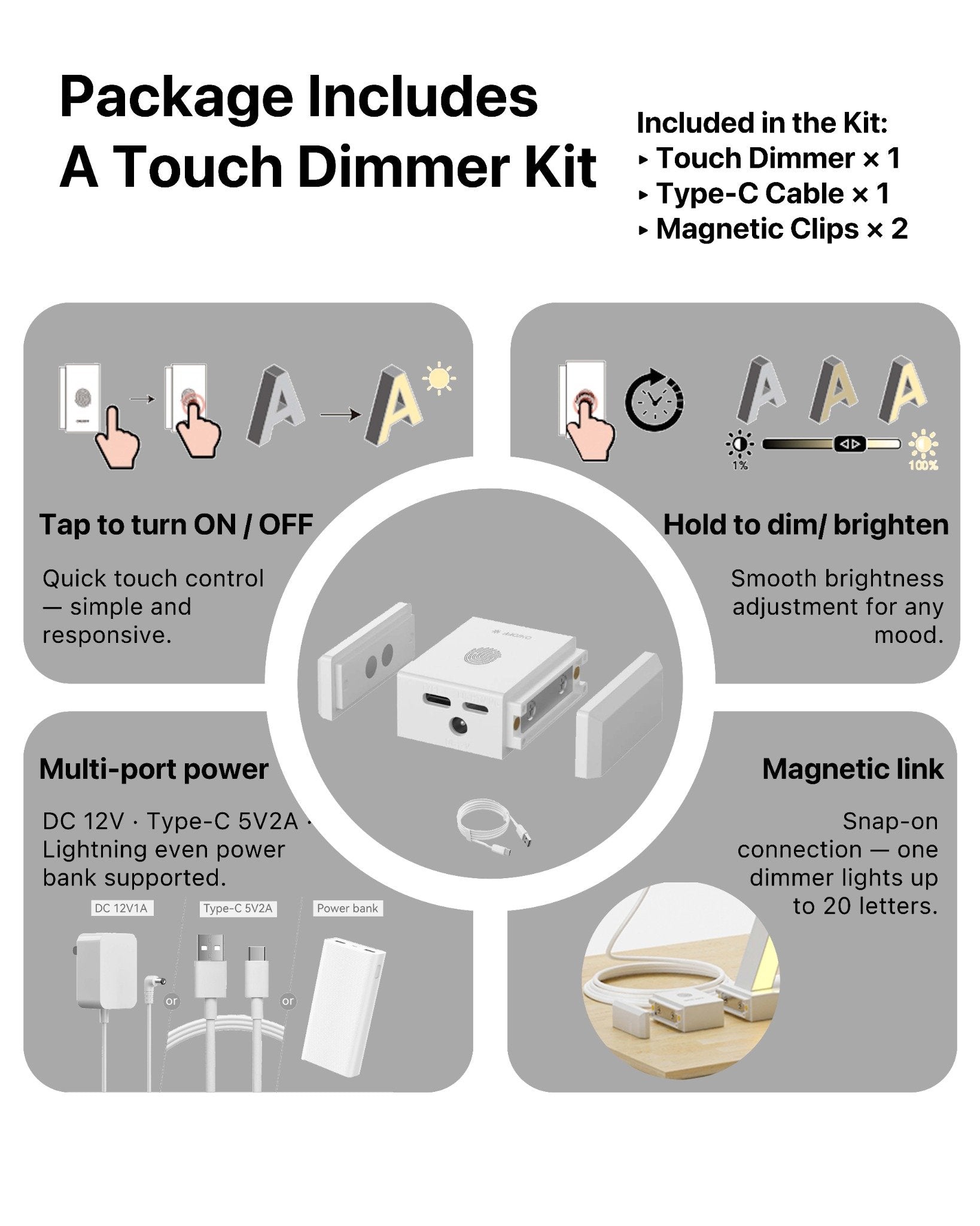 3D Printed Christmas Scenes LED Lamp + Touch Dimmer Kit