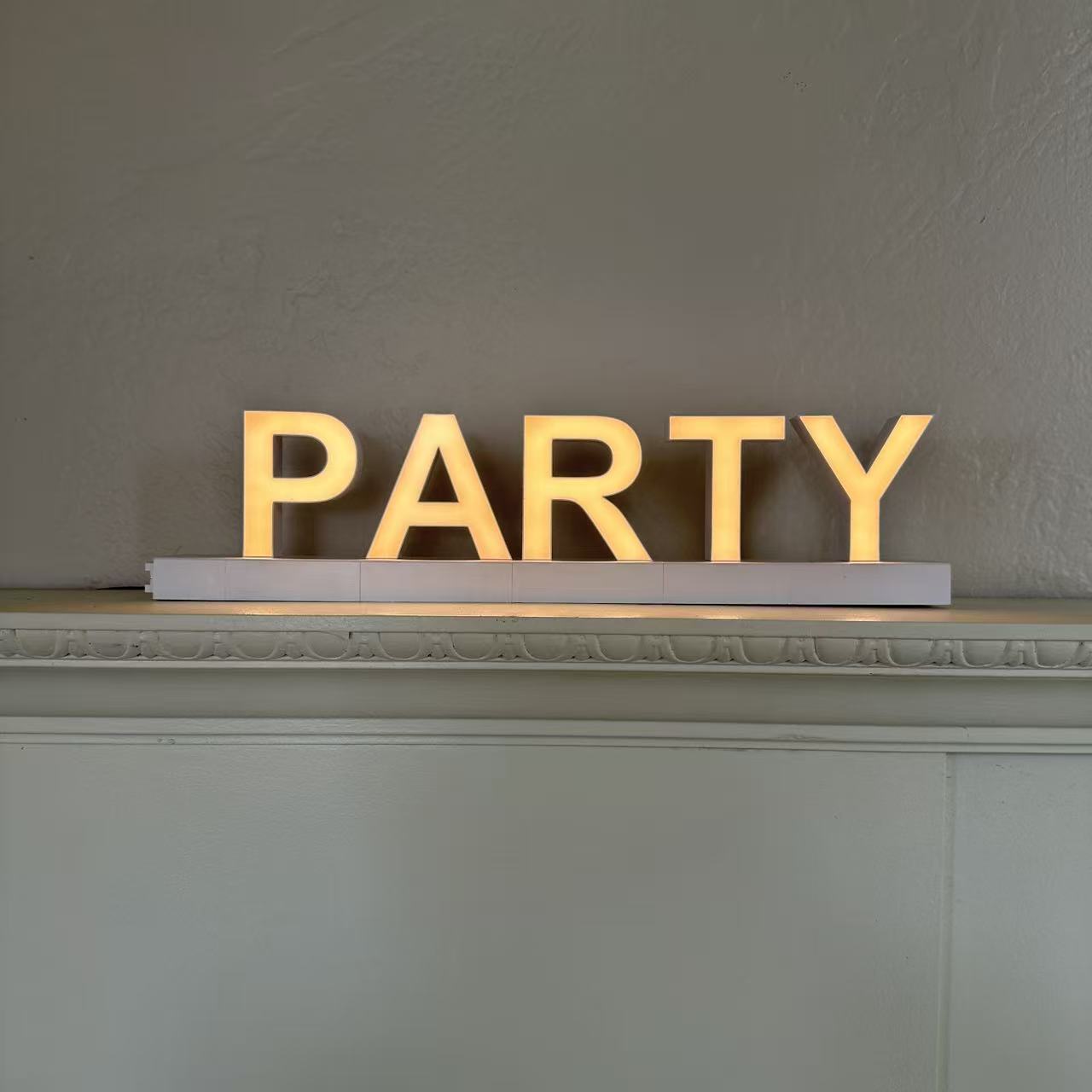 ABCmix Magnetic LED Letters Set – Party Pre-Assembled Pack with Touch Dimmer, Party & Home Decor