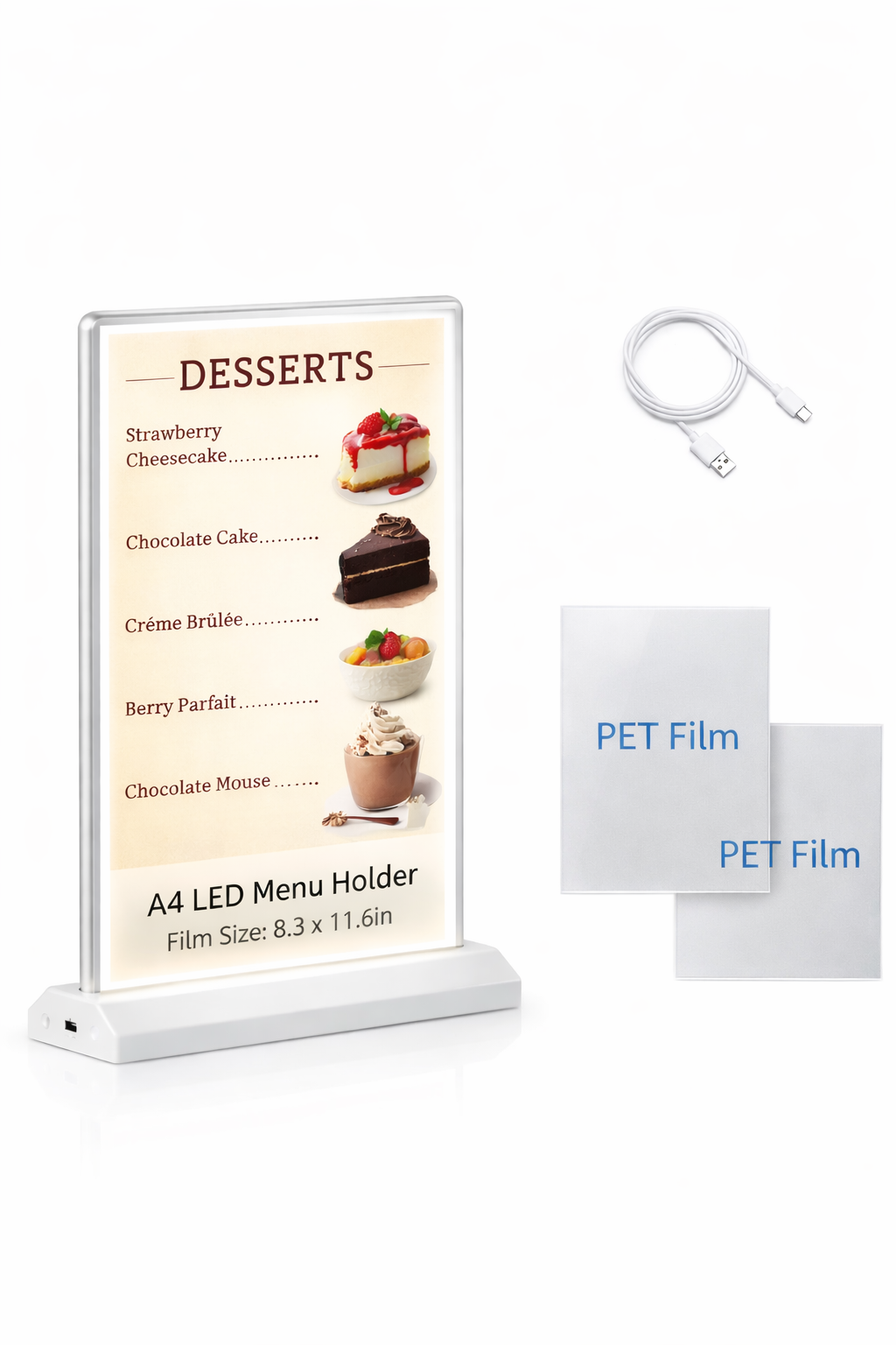 Desktop Magnetic Double-sided Rechargeable LED light box A4