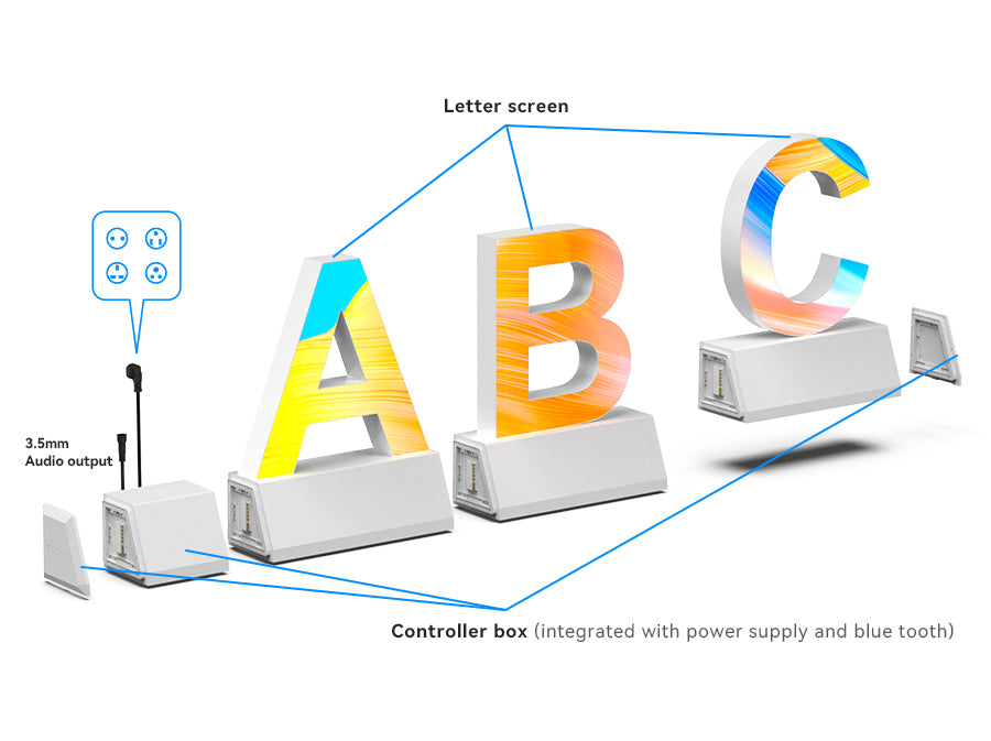 LED Floor Standing Capital Letter H 27"