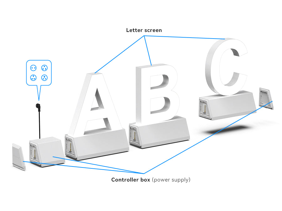 LED Floor Standing Capital Letter H 27"