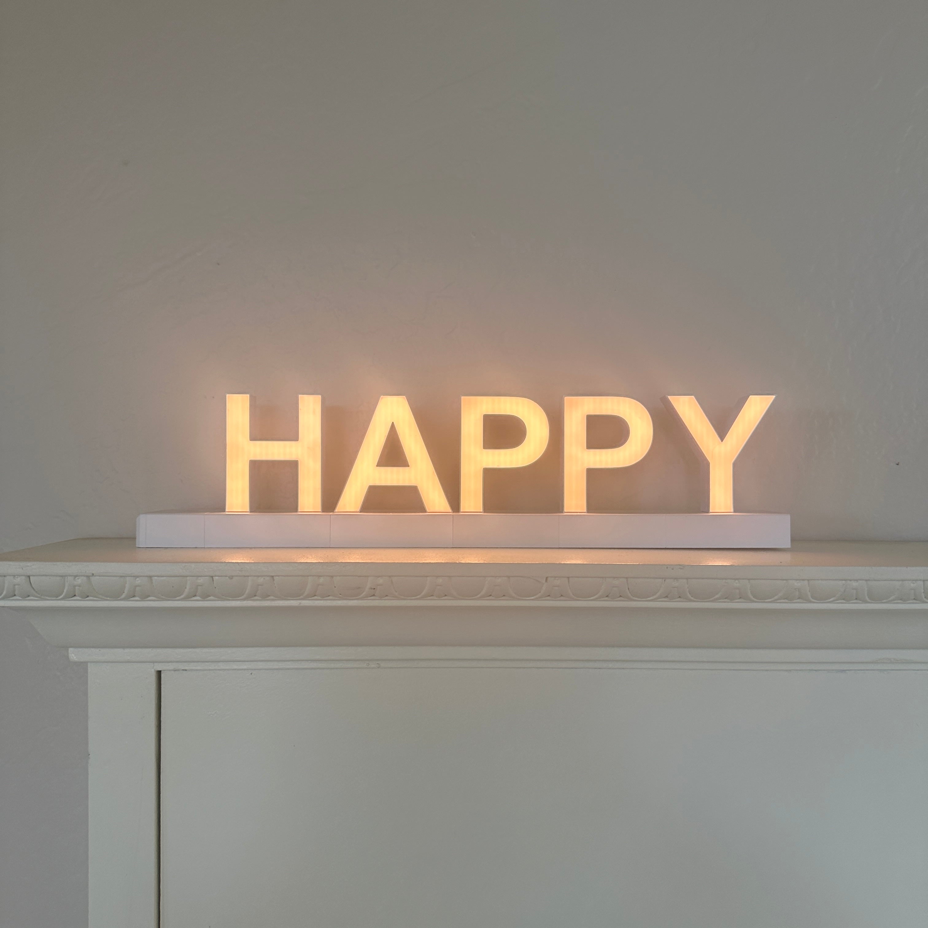 ABCmix Magnetic LED Letters Set – HAPPY Pre-Assembled Pack with Touch Dimmer, Party & Home Decor