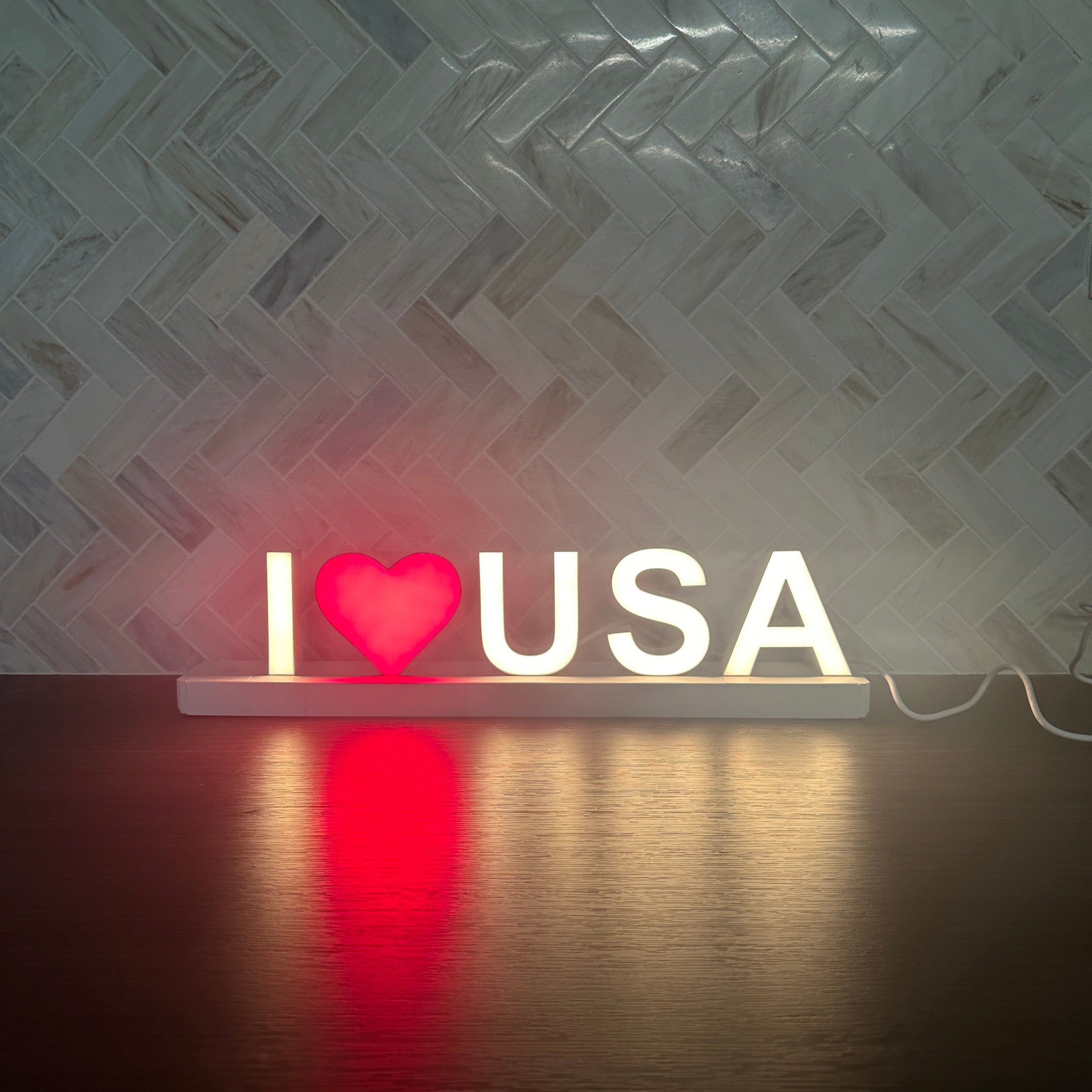 ABCmix Magnetic LED Letters Set – I❤️USA Pre-Assembled Pack with Touch Dimmer, Party & Home Decor
