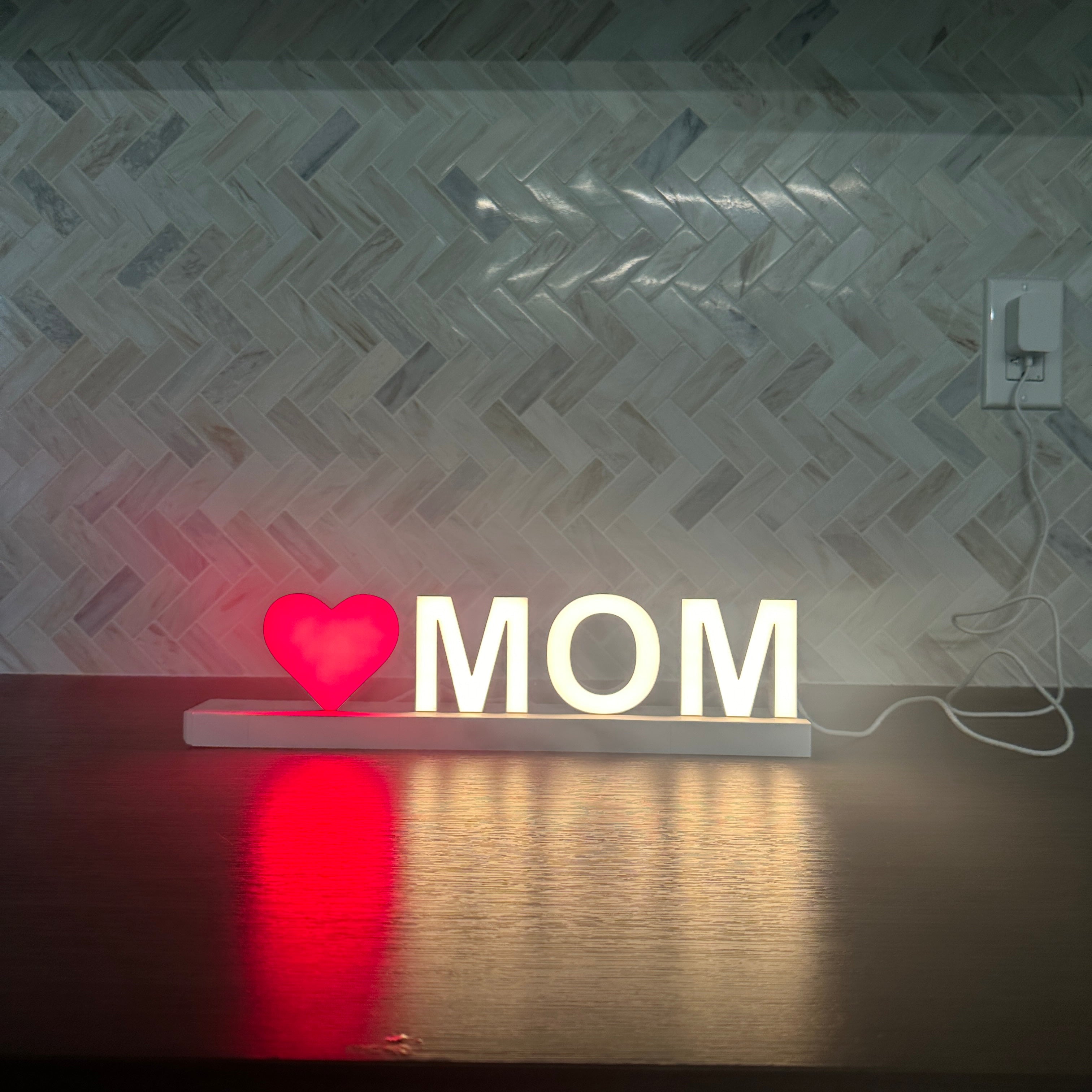 LED Light Letters, Magnetic Sign with Touch Dimmer, Party & Home Décor ❤️MOM