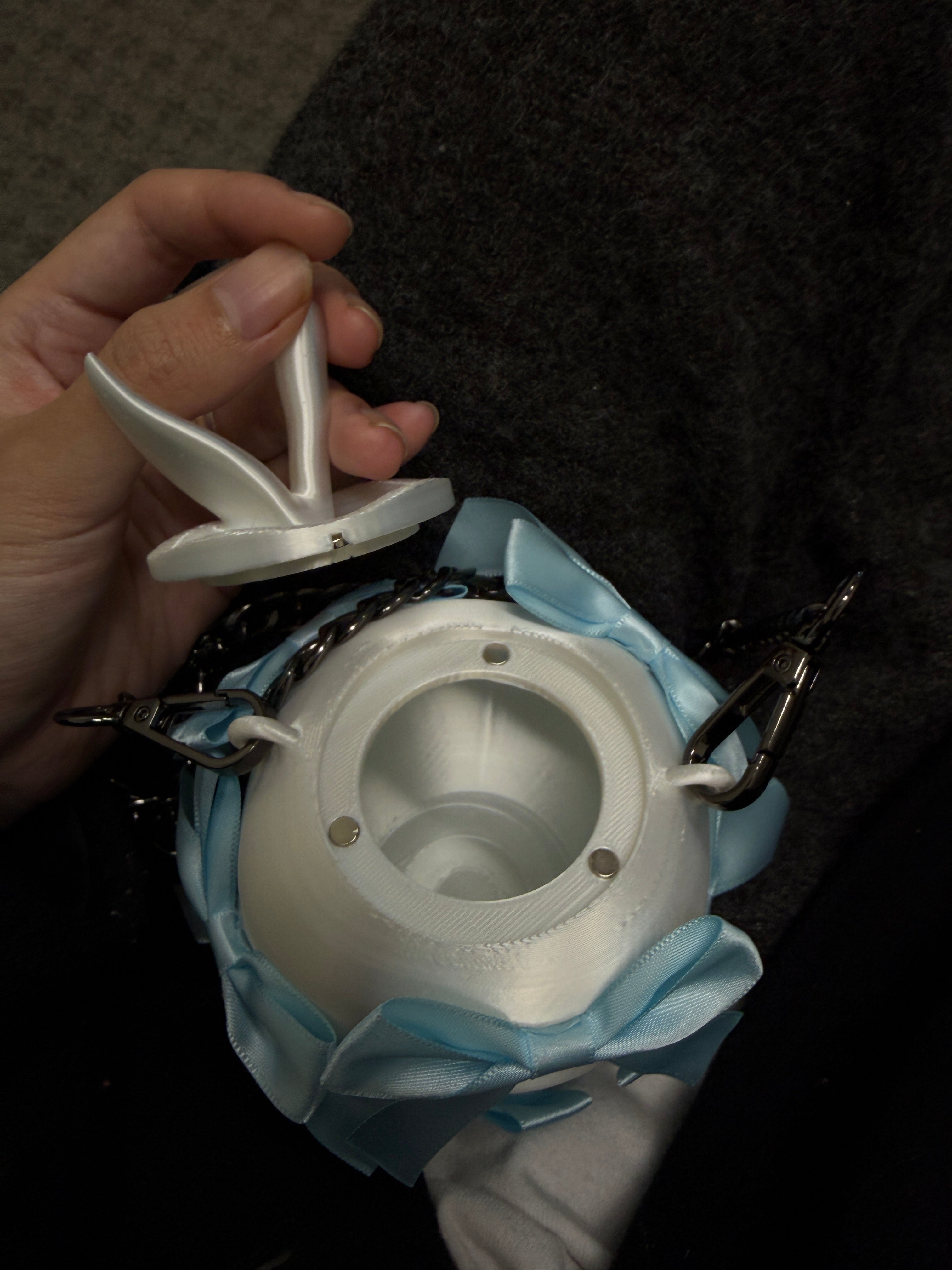 3D Printed Apple Bag with bows, Kawaii Apple purse, Christmas Gift