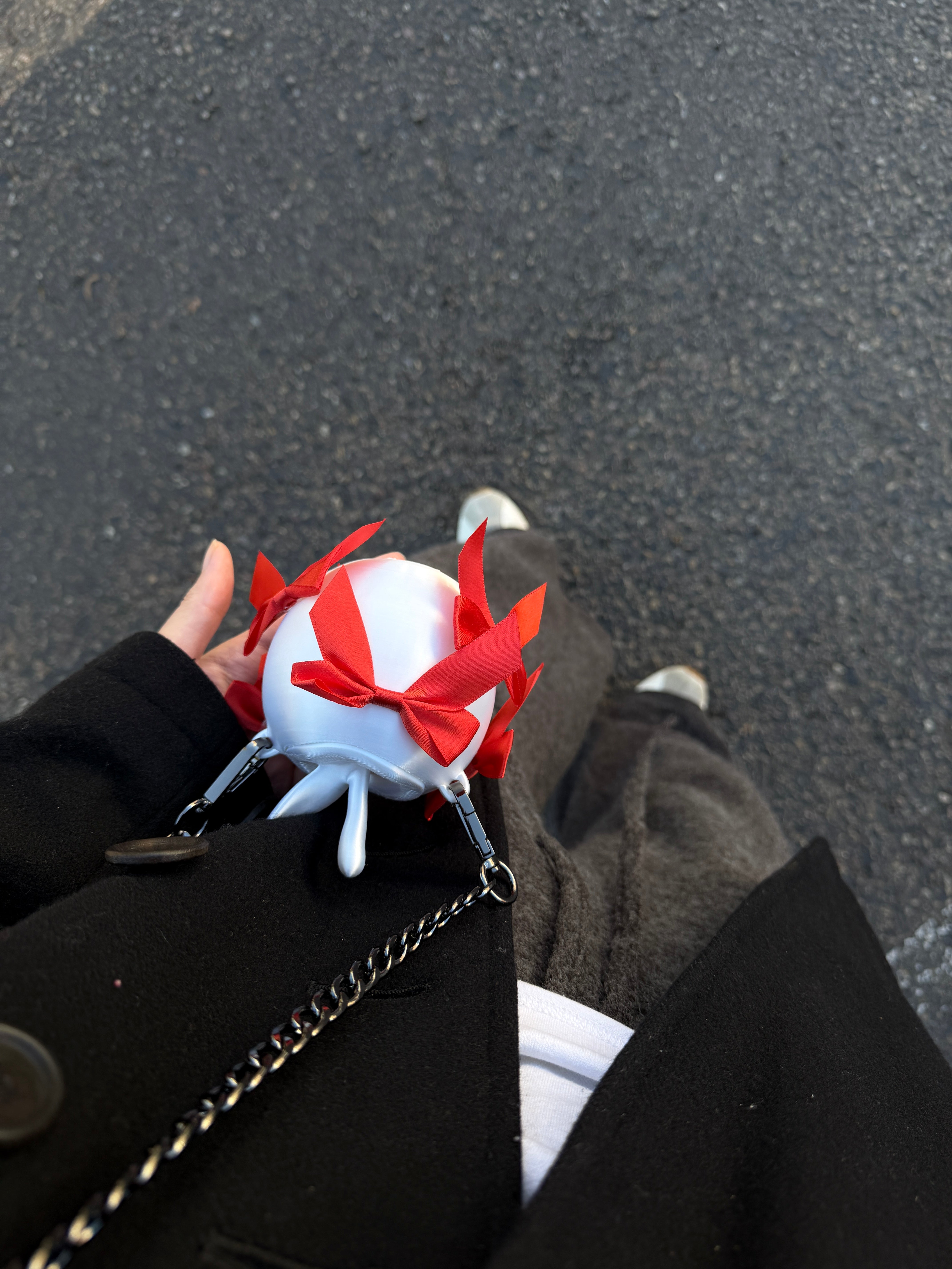 3D Printed Apple Bag with bows, Kawaii Apple purse, Christmas Gift