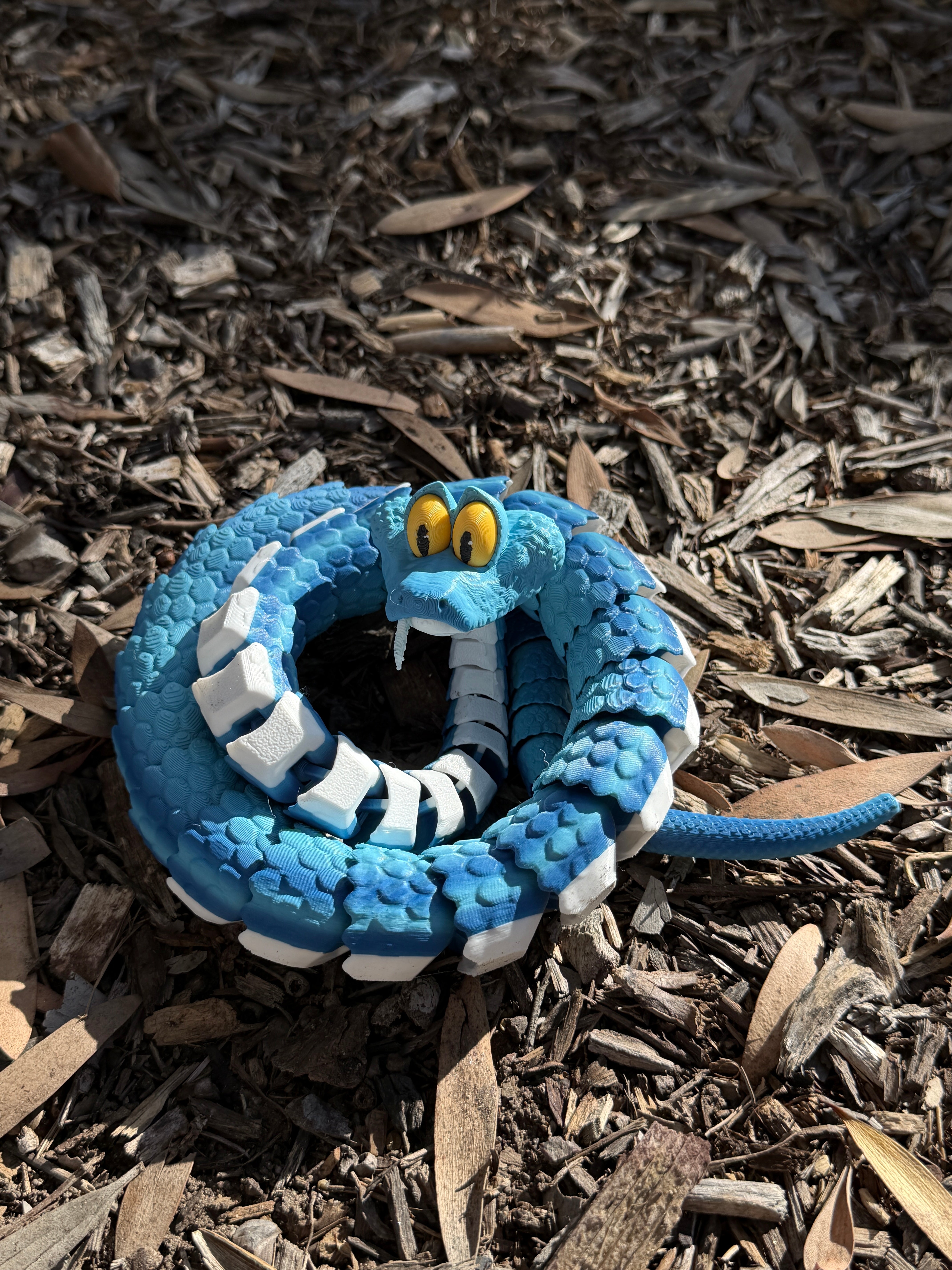 Zootopia Gary de Snake – 3D Printed Articulated Blue Snake Toy, Fan Made Flexible Bendable Figurine