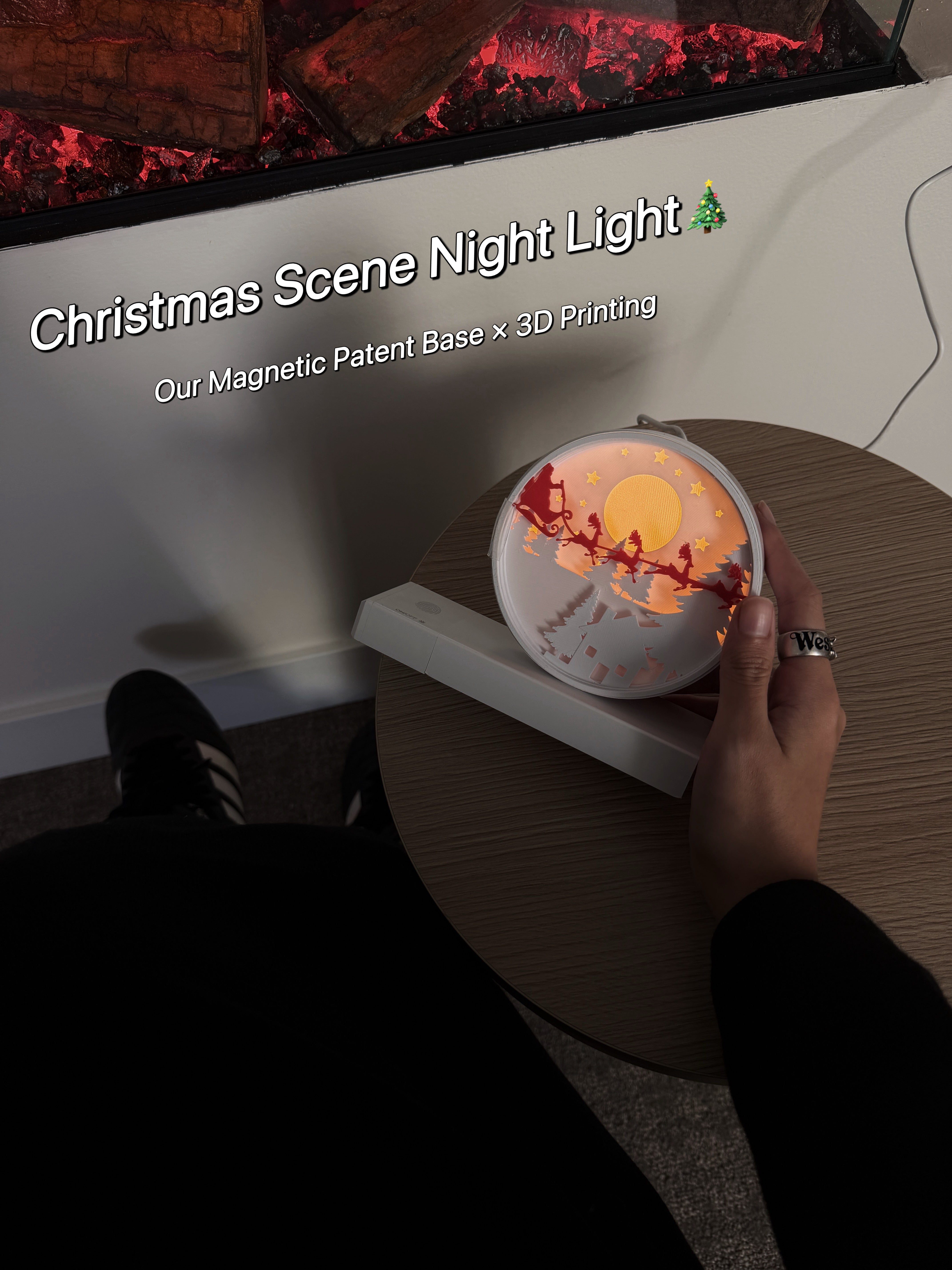 3D Printed Christmas Scenes LED Lamp + Touch Dimmer Kit