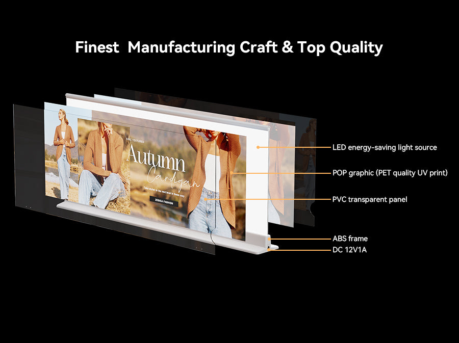 Desktop Magnetic Double-sided Rechargeable LED light box 20"x7"