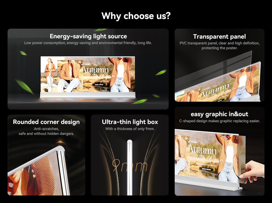 Desktop Magnetic Double-sided Rechargeable LED light box 20"x7"