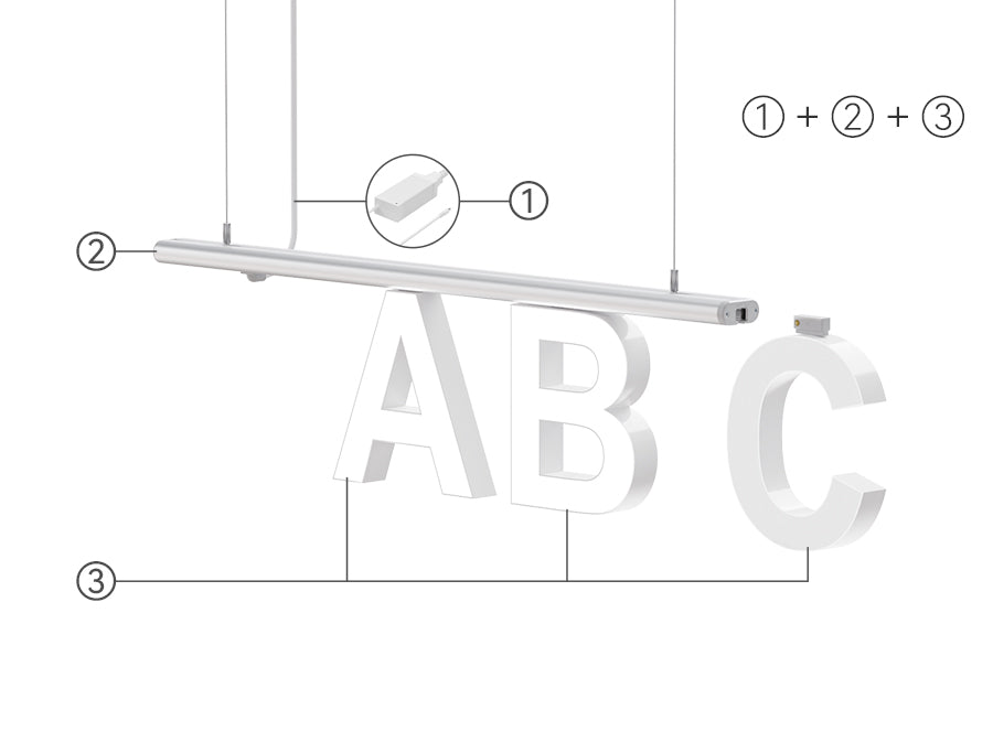 LED Top Track Series Capital Letter, (B), 6500k