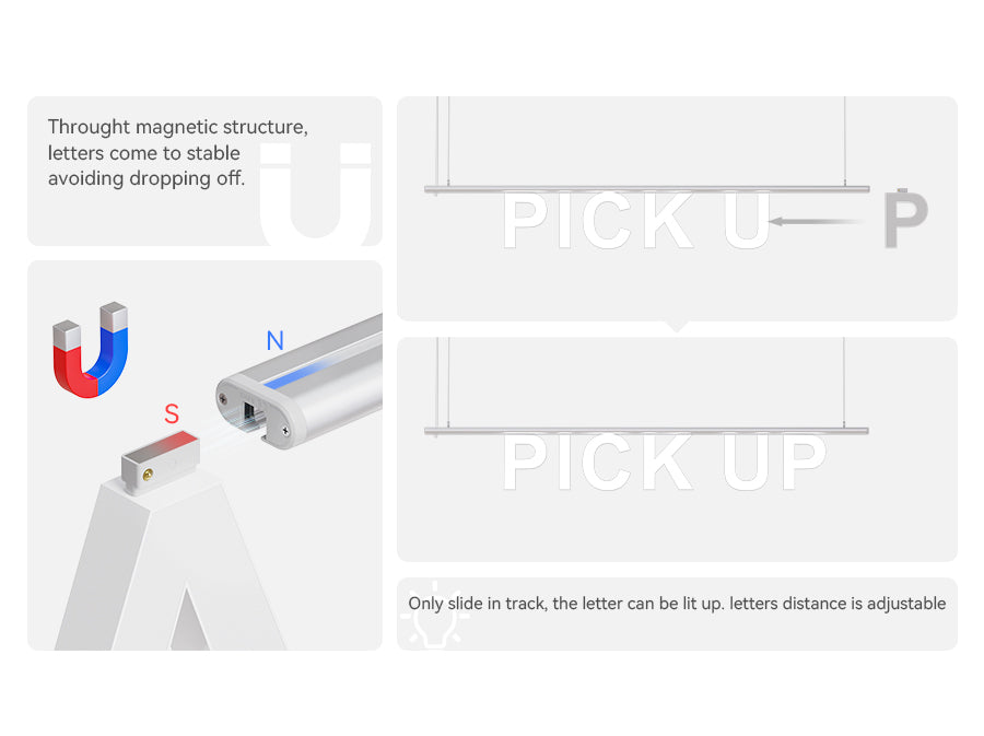 LED Top Track Commercial Letter, Cool White 6500k