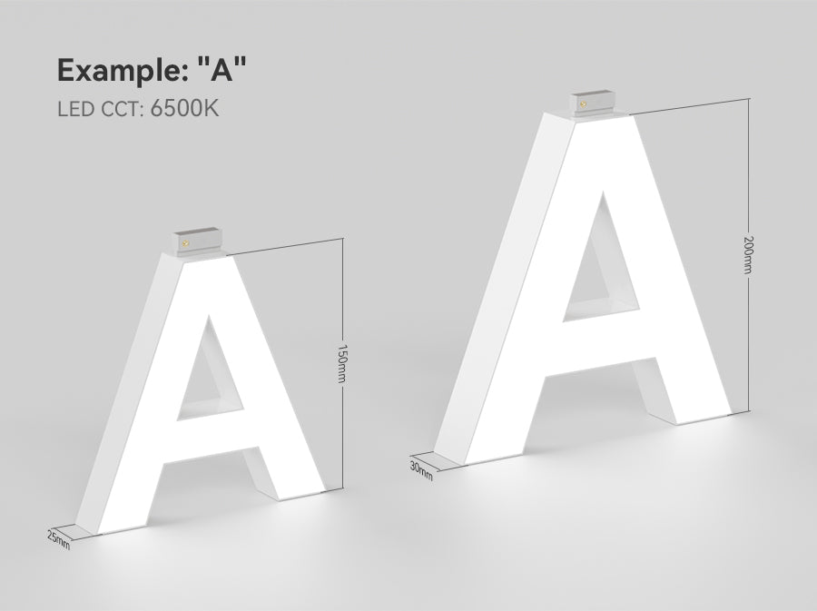 LED Top Track Series Capital Letter, (B), 6500k