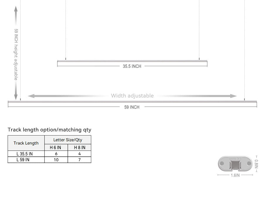 LED Top Track Commercial Letter, Cool White 6500k