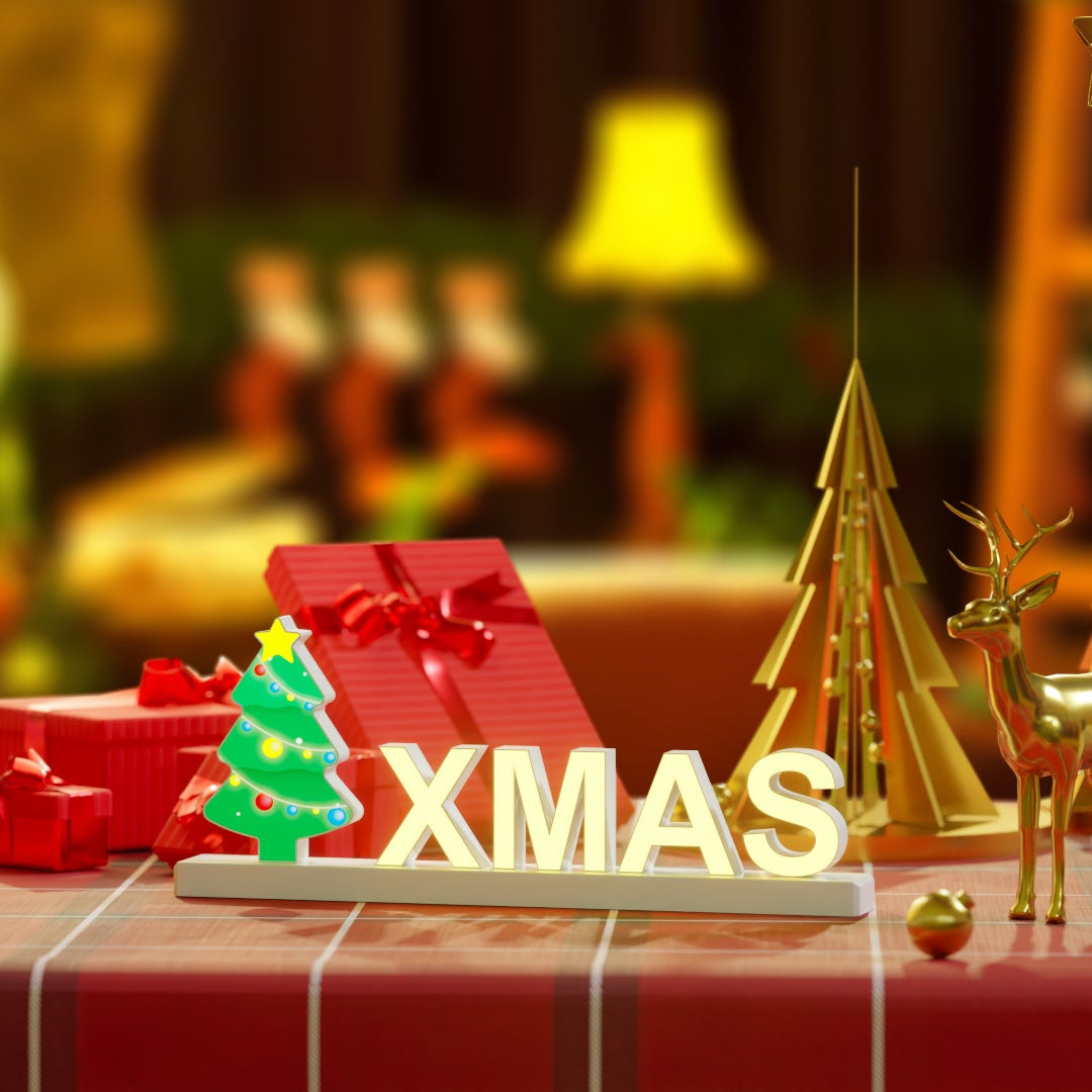 LED Light Letters, Magnetic Sign with Touch Dimmer, Party & Home Décor X MAS🎄