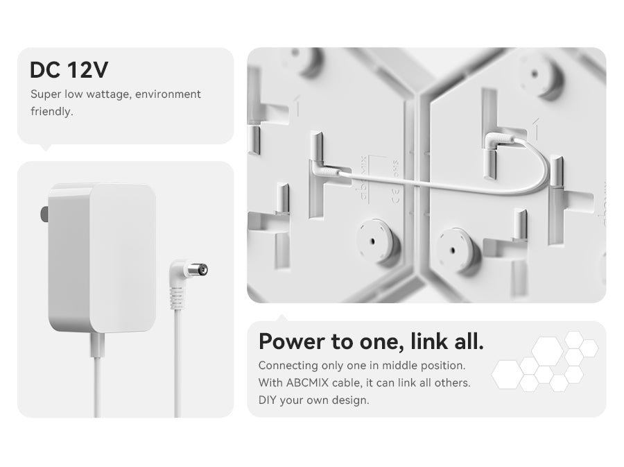 Magnetic hexagon LED light box