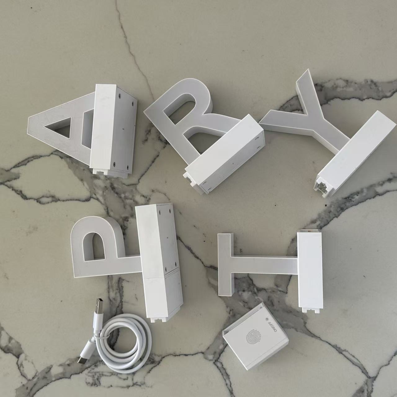 ABCmix Magnetic LED Letters Set – Party Pre-Assembled Pack with Touch Dimmer, Party & Home Decor