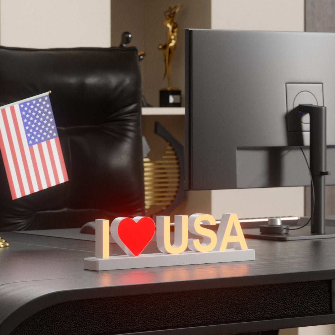 ABCmix Magnetic LED Letters Set – I❤️USA Pre-Assembled Pack with Touch Dimmer, Party & Home Decor