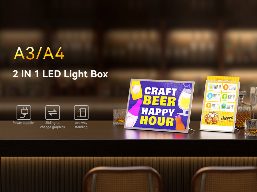 Single Table Standing Light Box (2 Way Stand)