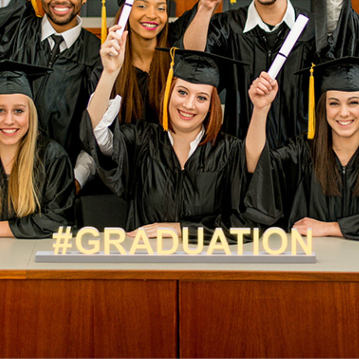 ABCmix Magnetic LED Letters Set – GRADUATION Pre-Assembled Pack with Touch Dimmer, Party & Home Decor