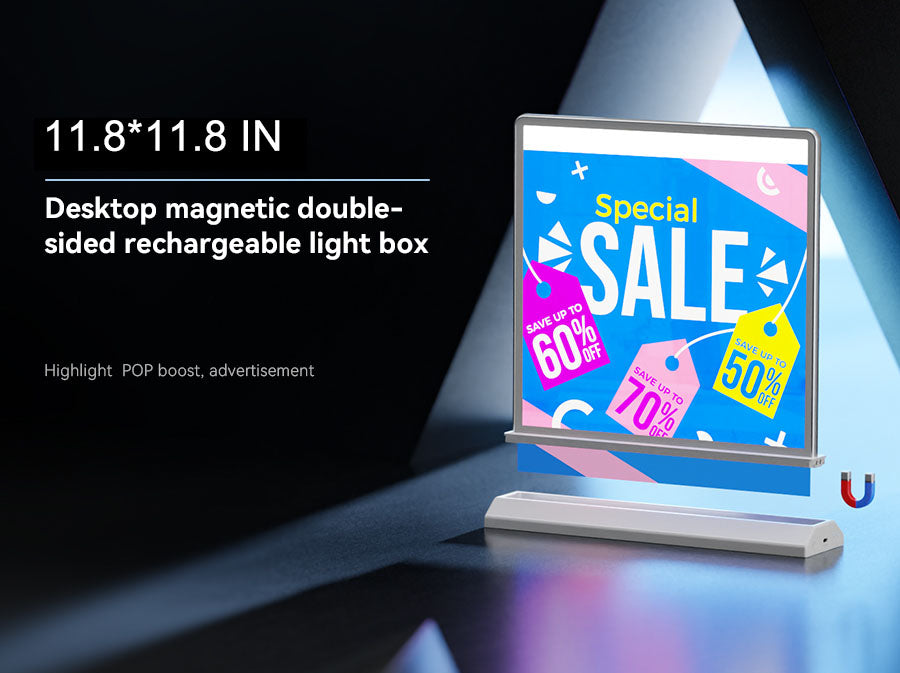 Desktop Magnetic Double-sided Rechargeable  LED light box 11.8"x11.8"