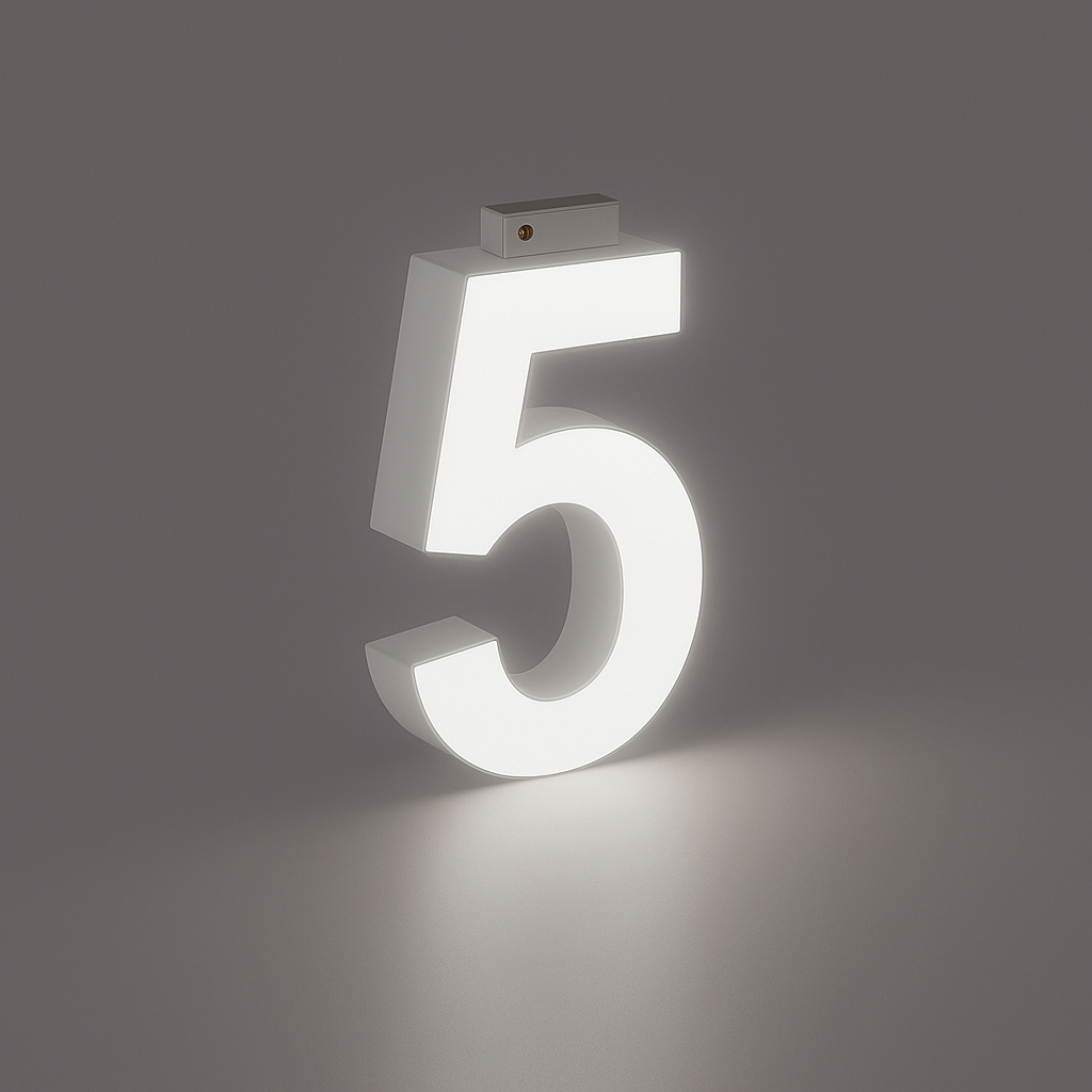 LED Top Track Series Number, (5), 6500KLED Top Track Commercial Letter, Cool White 6500k
