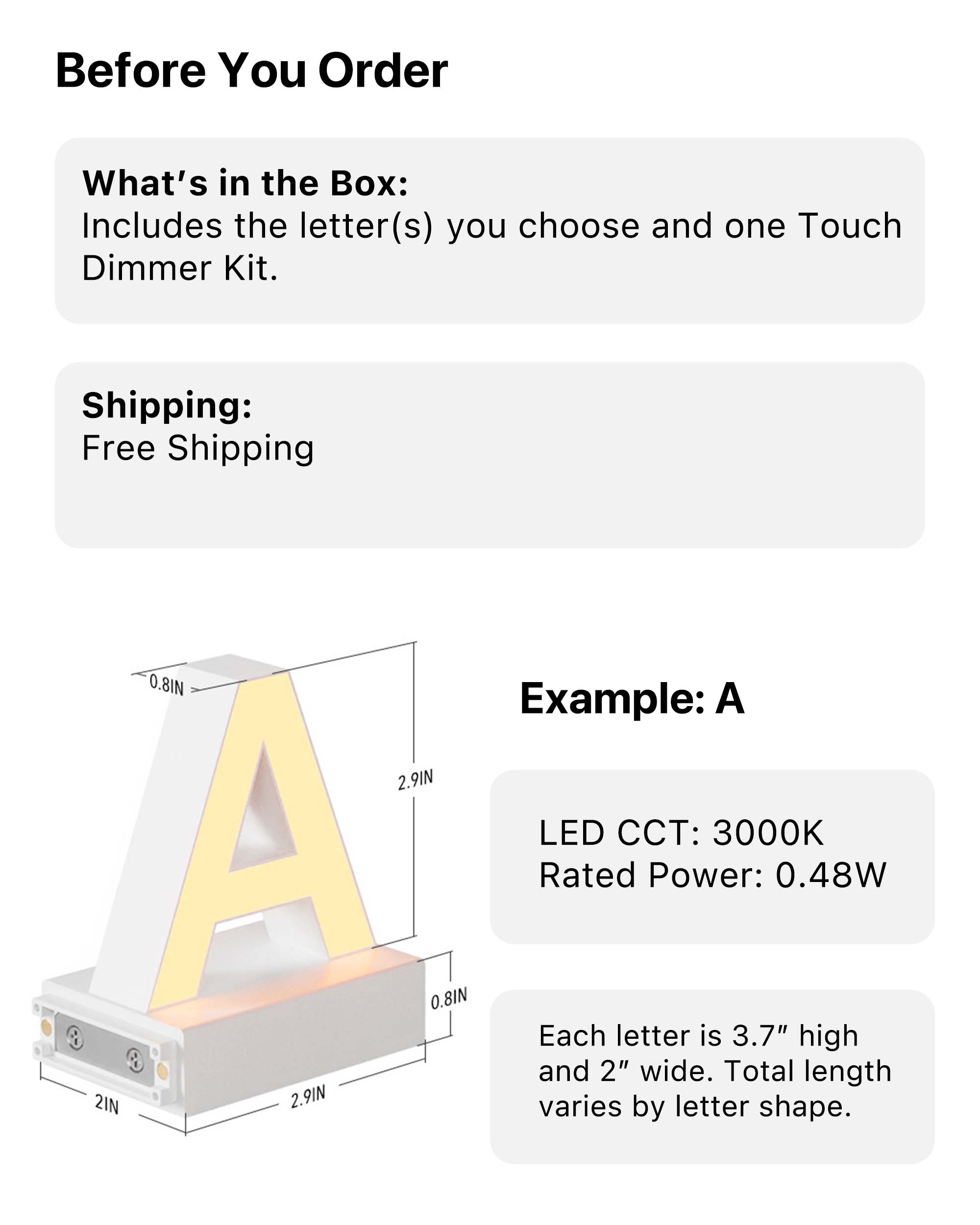 Magnetic LED Light Number, (9) H3.7" 3000K