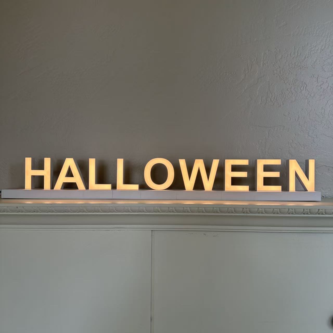 ABCmix Magnetic LED Letters Set – HALLOWEEN Pre-Assembled Pack with Touch Dimmer, Party & Home Decor