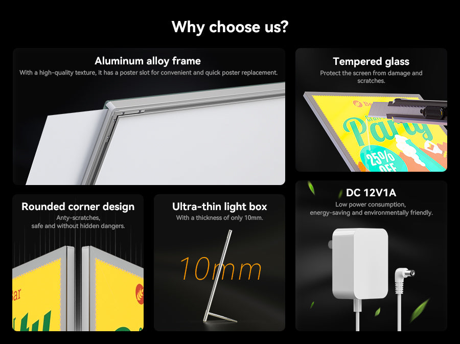 Single Table Standing Light Box (2 Way Stand)
