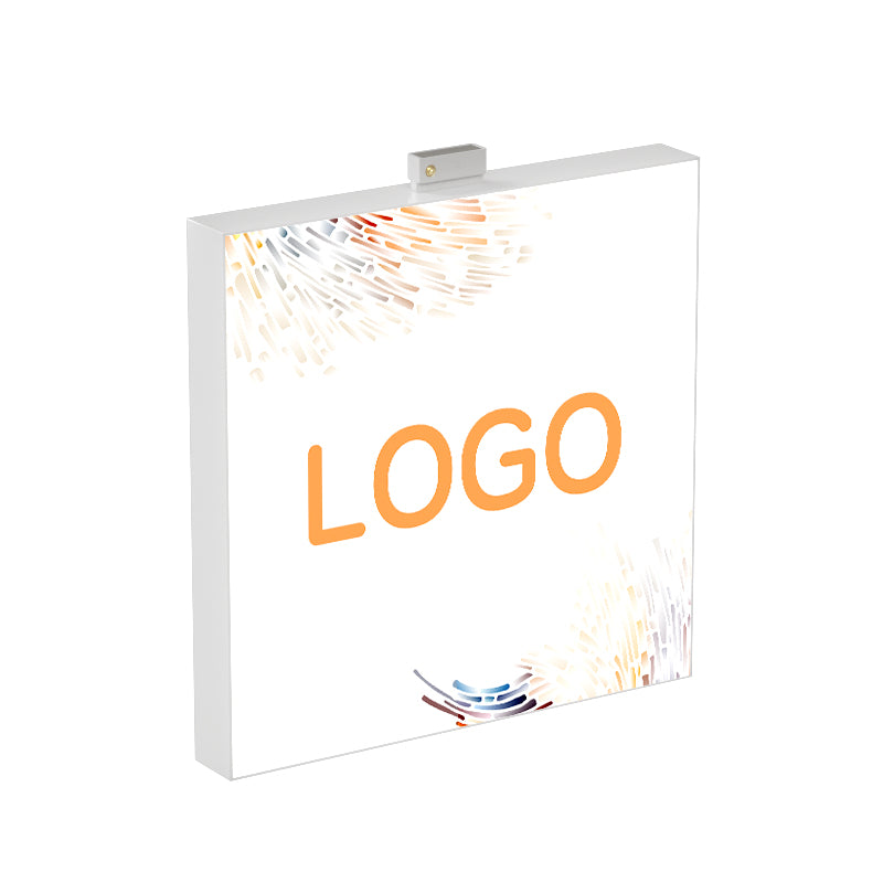 LED Top Track Logo Square, Cool White 6500k, DIY Commercial LED Track Alphabet Signs Quick and Easy (Cool White, H8" )