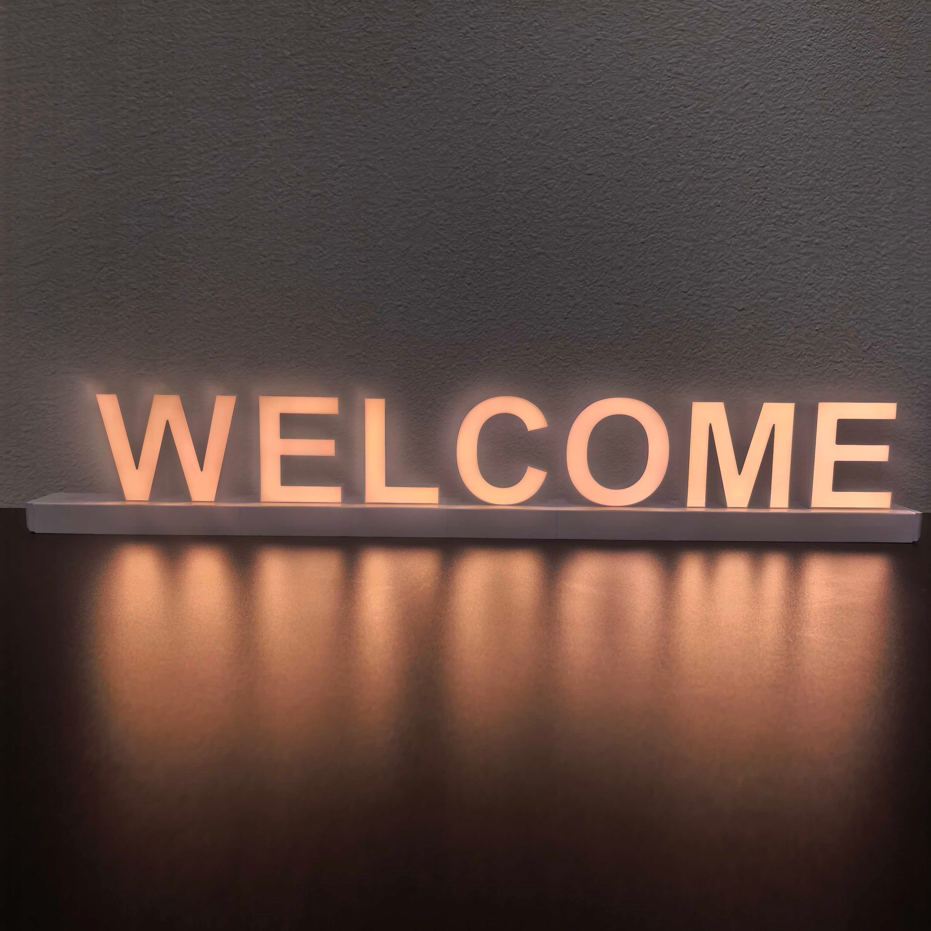 ABCmix Magnetic LED Letters Set – WELCOME Pre-Assembled Pack with Touch Dimmer, Party & Home Decor