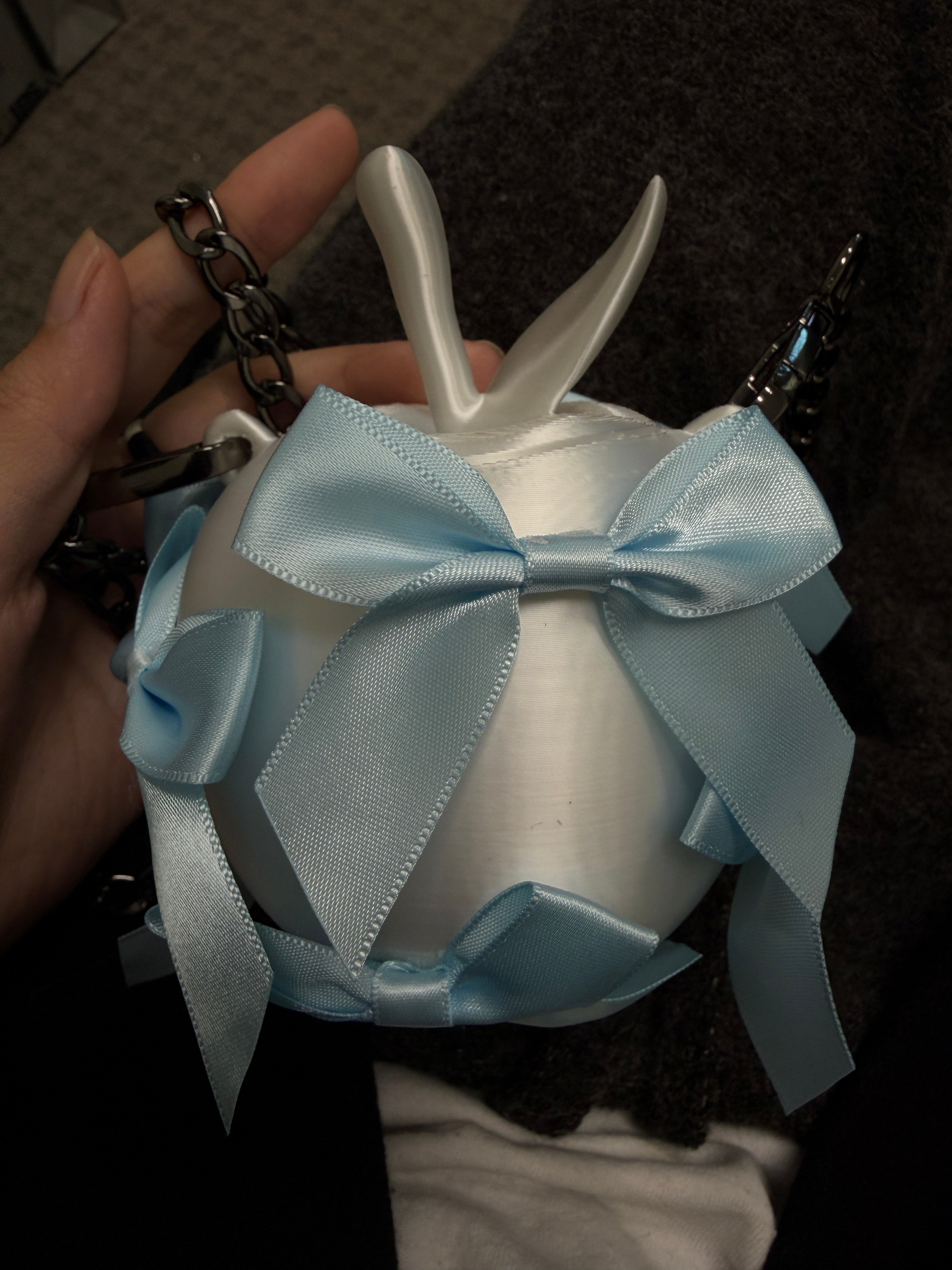 3D Printed Apple Bag with bows, Kawaii Apple purse, Christmas Gift