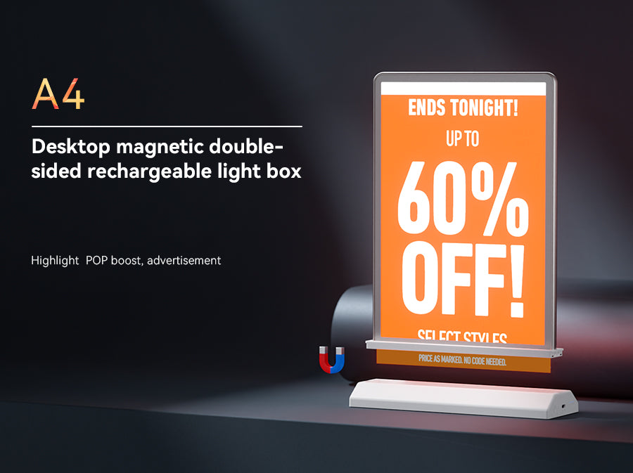 Desktop Magnetic Double-sided Rechargeable LED light box A4