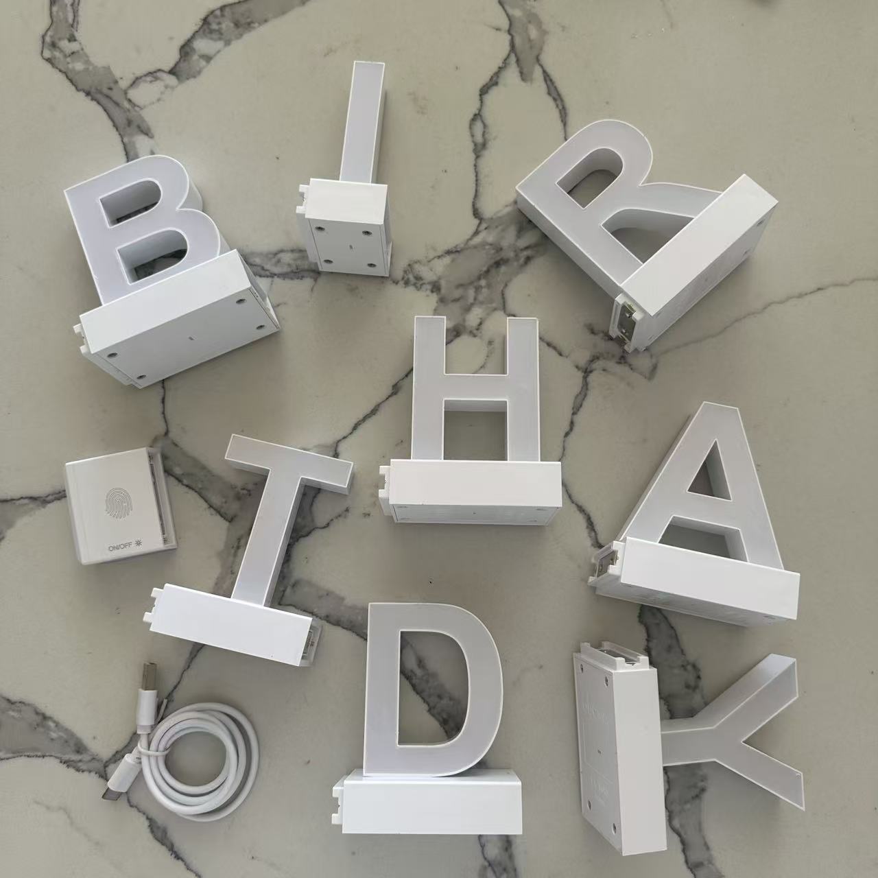 ABCmix Magnetic LED Letters Set – BIRTHDAY Pre-Assembled Pack with Touch Dimmer, Party & Home Decor