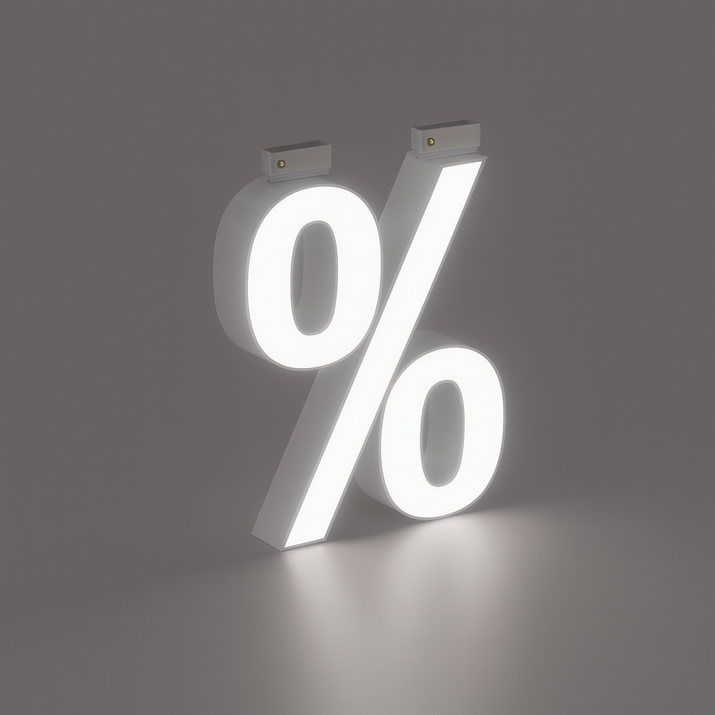 LED Top Track Commercial Letter, Cool White 6500k