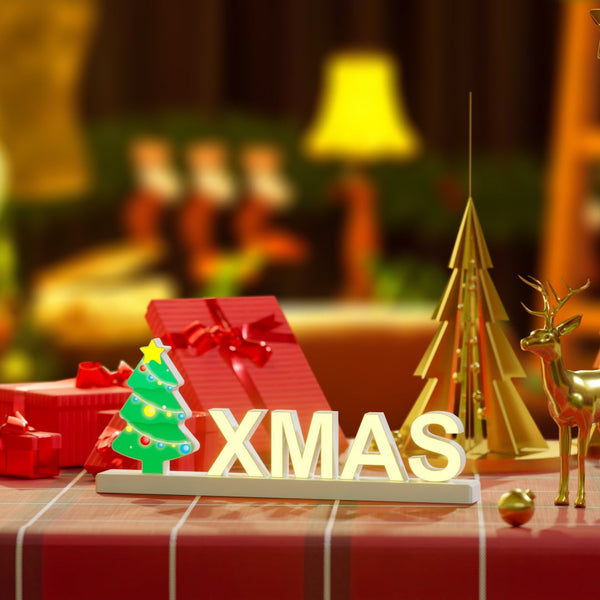 LED Light Letters, Magnetic Sign with Touch Dimmer, Party & Home Décor X MAS🎄
