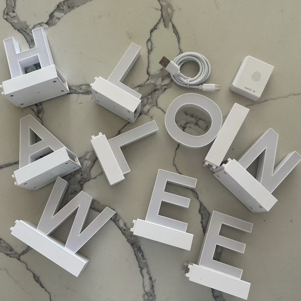 ABCmix Magnetic LED Letters Set – HALLOWEEN Pre-Assembled Pack with Touch Dimmer, Party & Home Decor