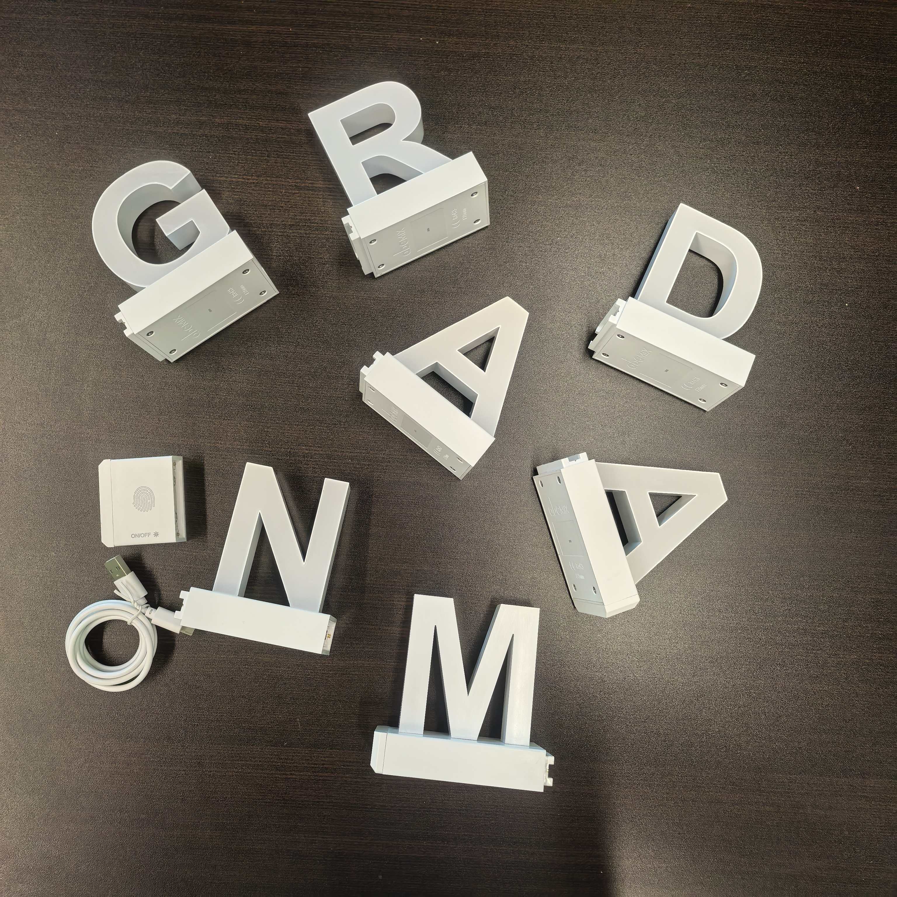 ABCmix Magnetic LED Letters Set – GRANDMA Pre-Assembled Pack with Touch Dimmer, Party & Home Decor